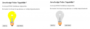 JavaScript Işık Aç Kapat Örneği